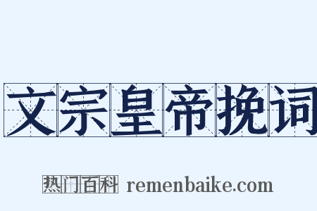 文宗皇帝挽词是什么意思的图片